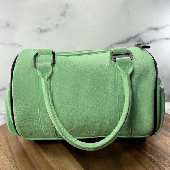 *VTG* FOX RACING Speedy Style Mint Green Handbag Zip Double Handle Purse - Picture 5 of 11